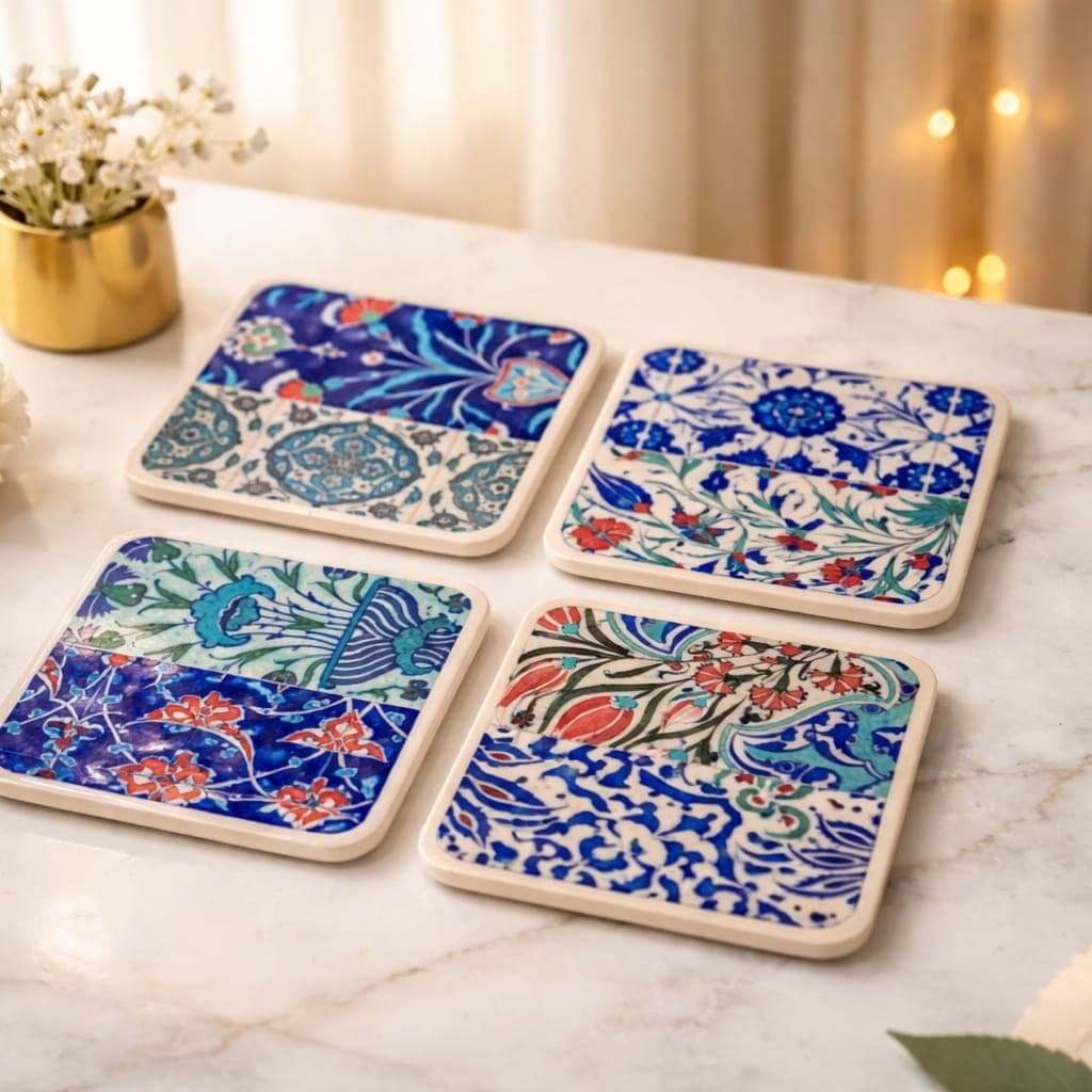 Modern çini desenli bohem ev dekoru